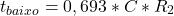 \begin{equation*}t_{baixo}=0,693*C*R_2\end{equation*}
